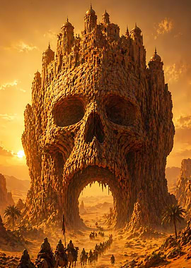 Skull City in Desert Landscape