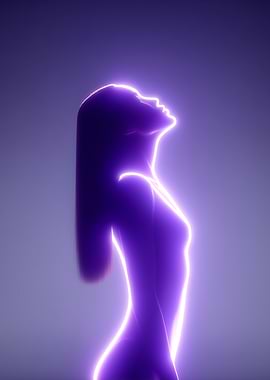 Glowing Female Silhouette