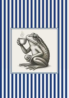 Frog Drinking Coffee