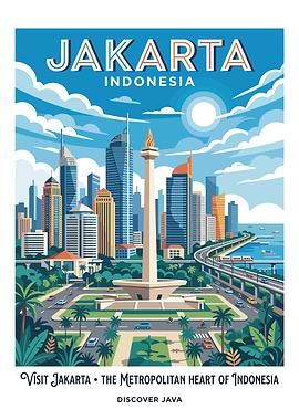 Jakarta Indonesia Travel Poster