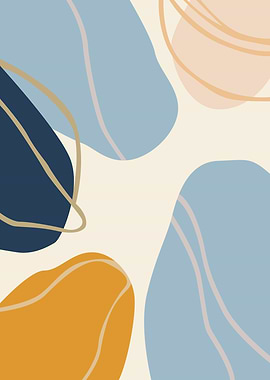 Abstract Organic Shapes with Lines
