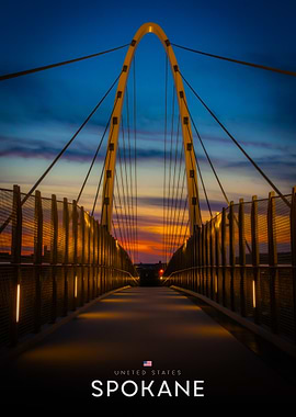 Spokane Bridge at Sunset