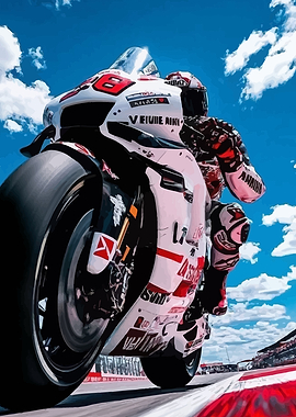 Motorcycle Racer in Action