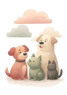 Cute Animals and Clouds