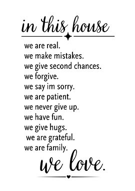 Inspirational House Rules Text Art