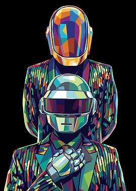 Daft Punk Pop Art Portrait
