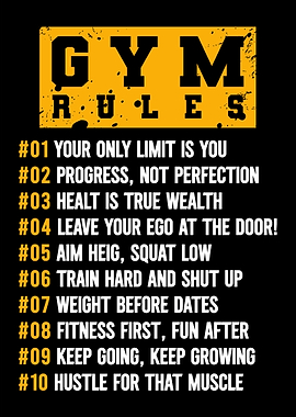 Gym Rules Motivational Poster