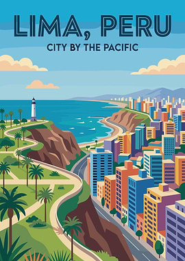 Lima, Peru Cityscape Poster