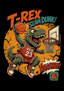 T-Rex Basketball Slam Dunk