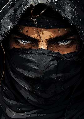 Mysterious Figure in Rain