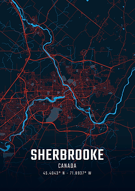 Sherbrooke Canada City Map