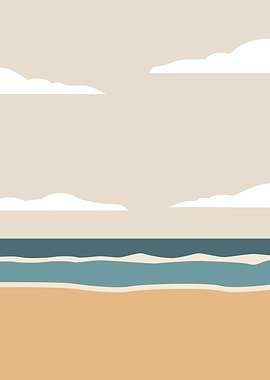 Minimalist Beach Scene