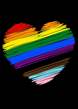 Pride Heart with Stripes