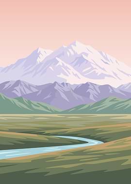 Majestic Mountain Landscape with River