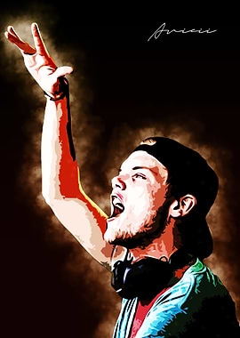 Avicii DJ with Arms Raised