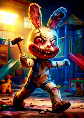 Creepy Bunny with Hammer