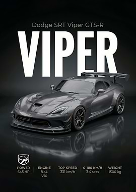 car poster Dodge SRT Viper GTS-R