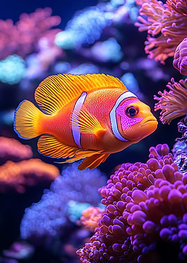 Clownfish in a vibrant coral reef