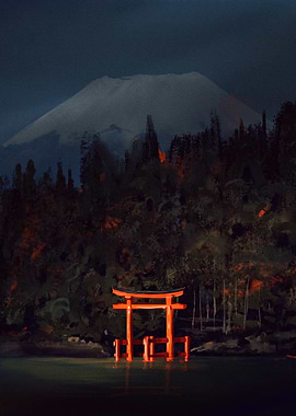Torii Gate at Mount Fuji