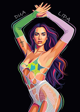 Dua Lipa Pop Art Portrait