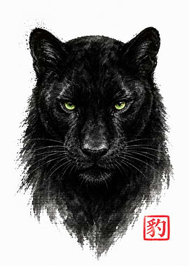 Black Panther with Green Eyes