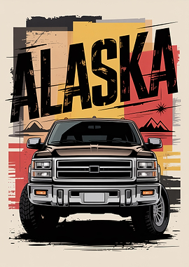 Alaska Truck Vintage Poster