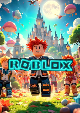 Roblox Characters with Castle Background