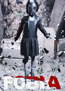 Girl in Gas Mask and Skirt