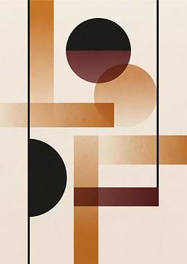 Bauhaus Minimalist Geometric Abstract Composition