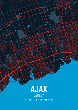 Ajax Canada City Map