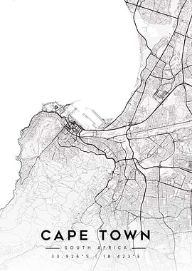 Cape Town Map Minimalist