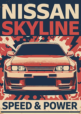 Nissan Skyline Speed & Power Poster' Poster, picture, metal print