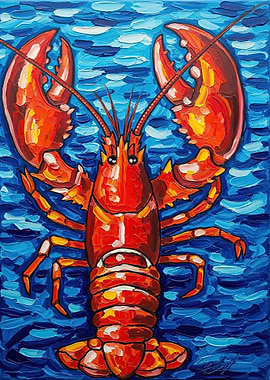 Vibrant Lobster Painting