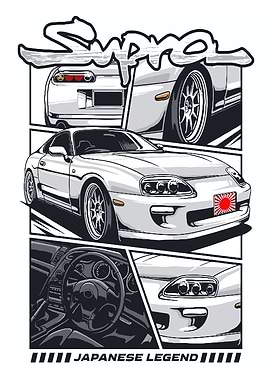 Toyota Supra Japanese Legend Car Art