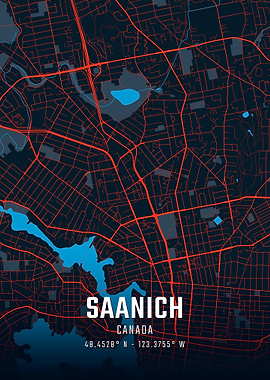 Saanich Canada City Map