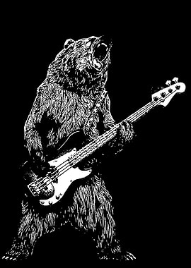 Bear Playing Bass Guitar