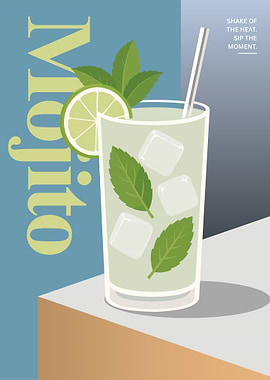 Minimalist Mojito Cocktail Illustrations
