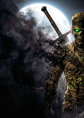 Mummy Warrior with Glowing Eyes