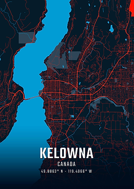Kelowna Canada City Map