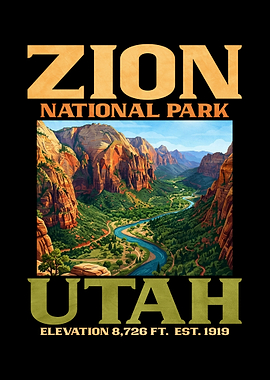 Zion National Park Vintage Poster