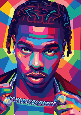 Colorful Pop Art Portrait of Lil Baby