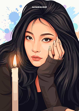 Portrait of Ningning with Candle
