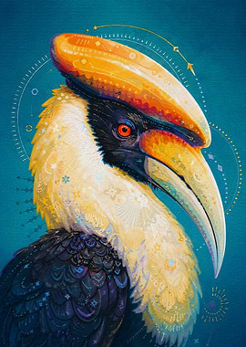 Ornate Hornbill Portrait