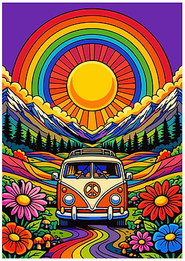 Psychedelic Van Life Landscape