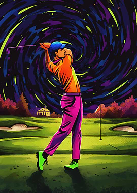 Vibrant Impressionist Golf Scene