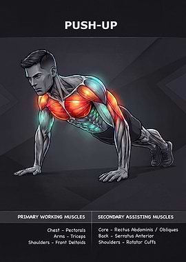 Push-Up Exercise Muscle Anatomy