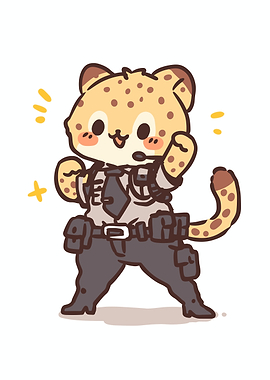 Cute Cheetah Police Officer