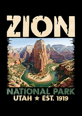 Zion National Park Vintage Poster