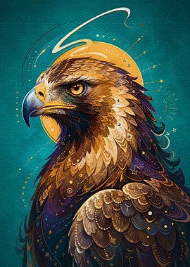 Majestic Eagle with Celestial Accents