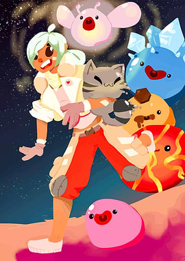 Slime Rancher Character with Slimes